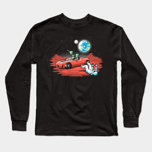 Space car Long Sleeve T-Shirt by Cromanart